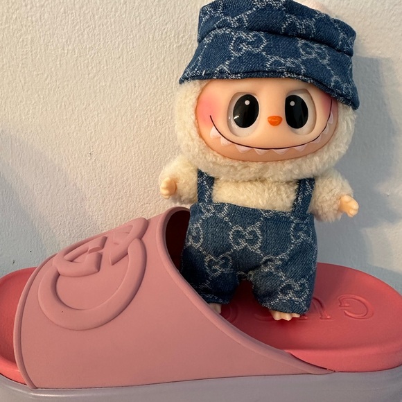 POP MART Other - Gucci Labubu denim outfit key ring